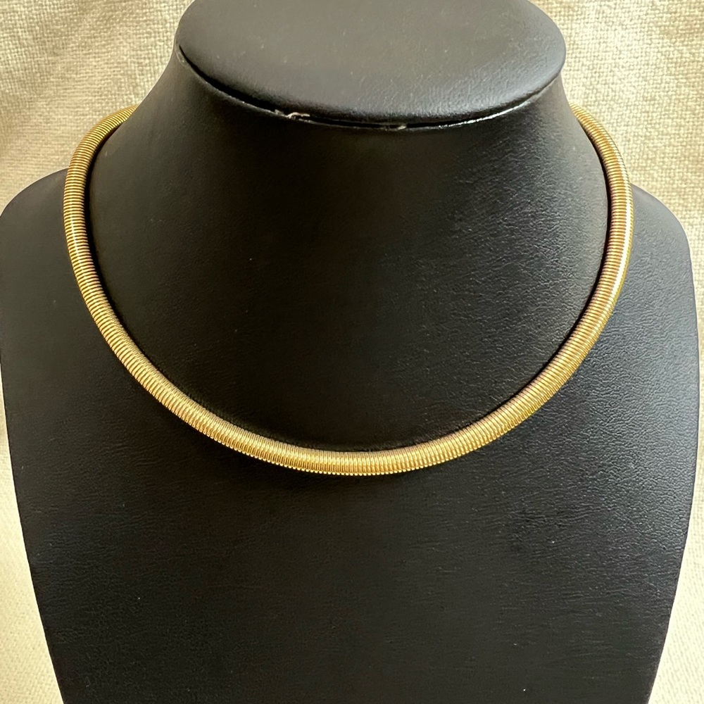 Vintage Coro Gold Tone Omege Snake Choker  Necklace.